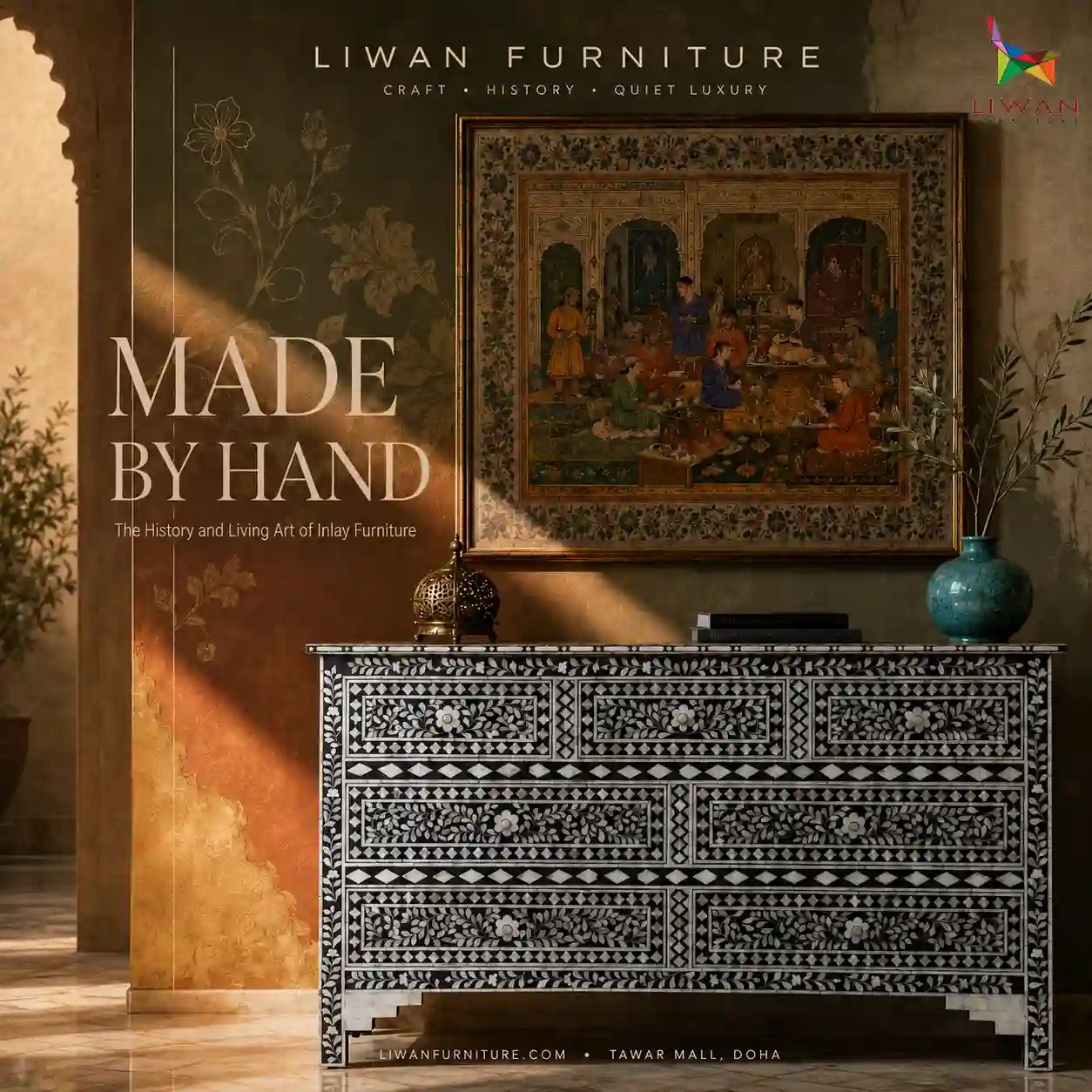 History of Handcrafted Inlay Furniture | Liwan Furniture Qatar
