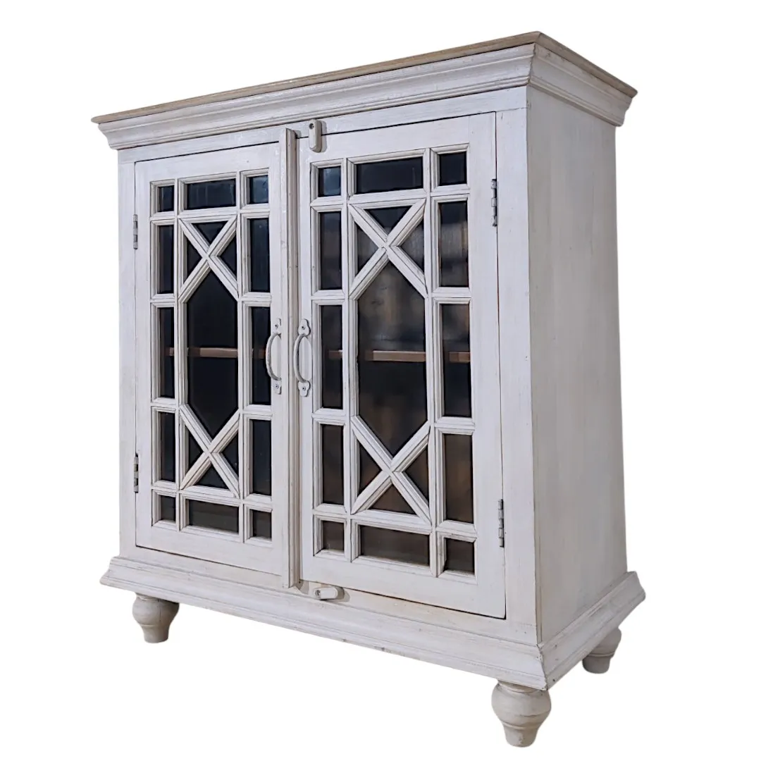 The Cochin Glass-Front Mango Wood Cabinet