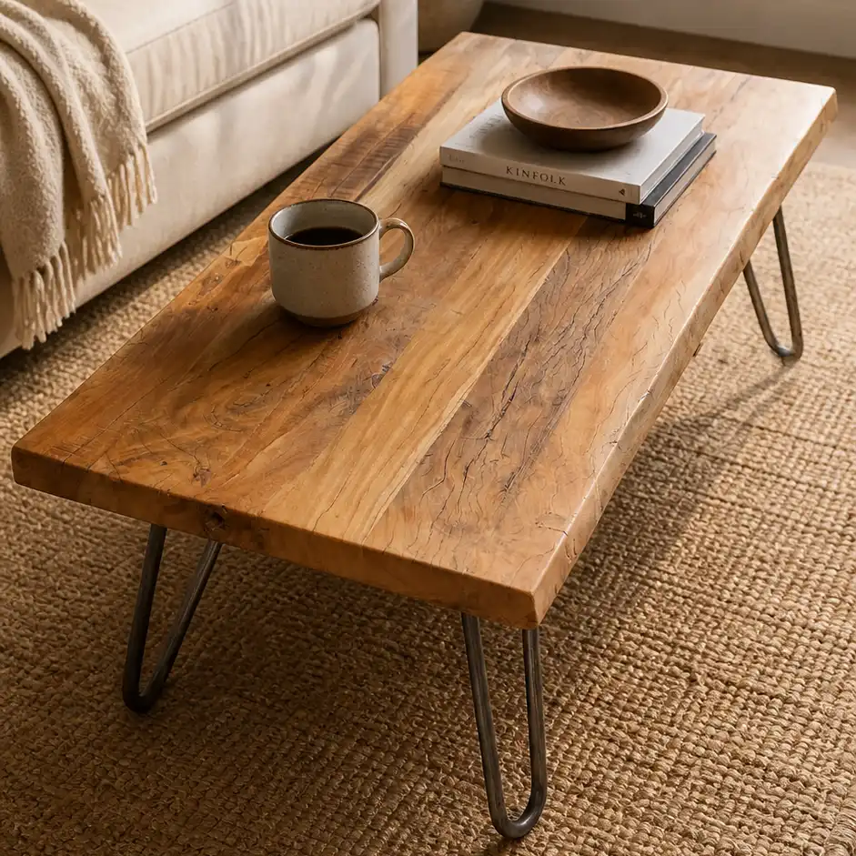 The Sculptural Live-Edge Neem Coffee Table