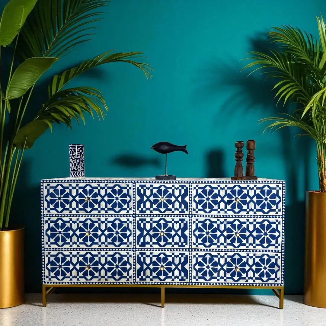 Layla Zarqa Collection – Artisan Bone Inlay Sideboard