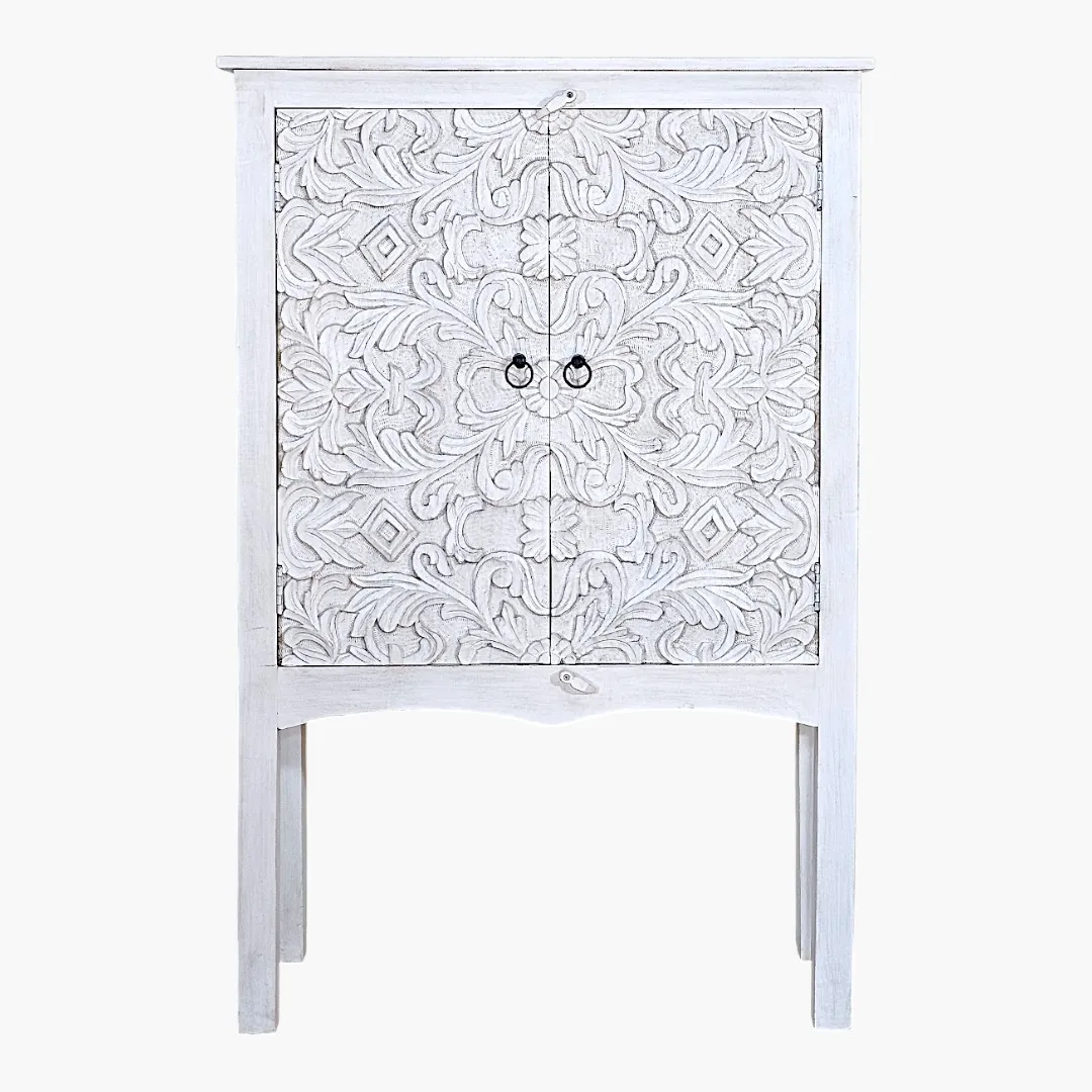 Moroccan-Style Hand-Carved Storage Cabinet