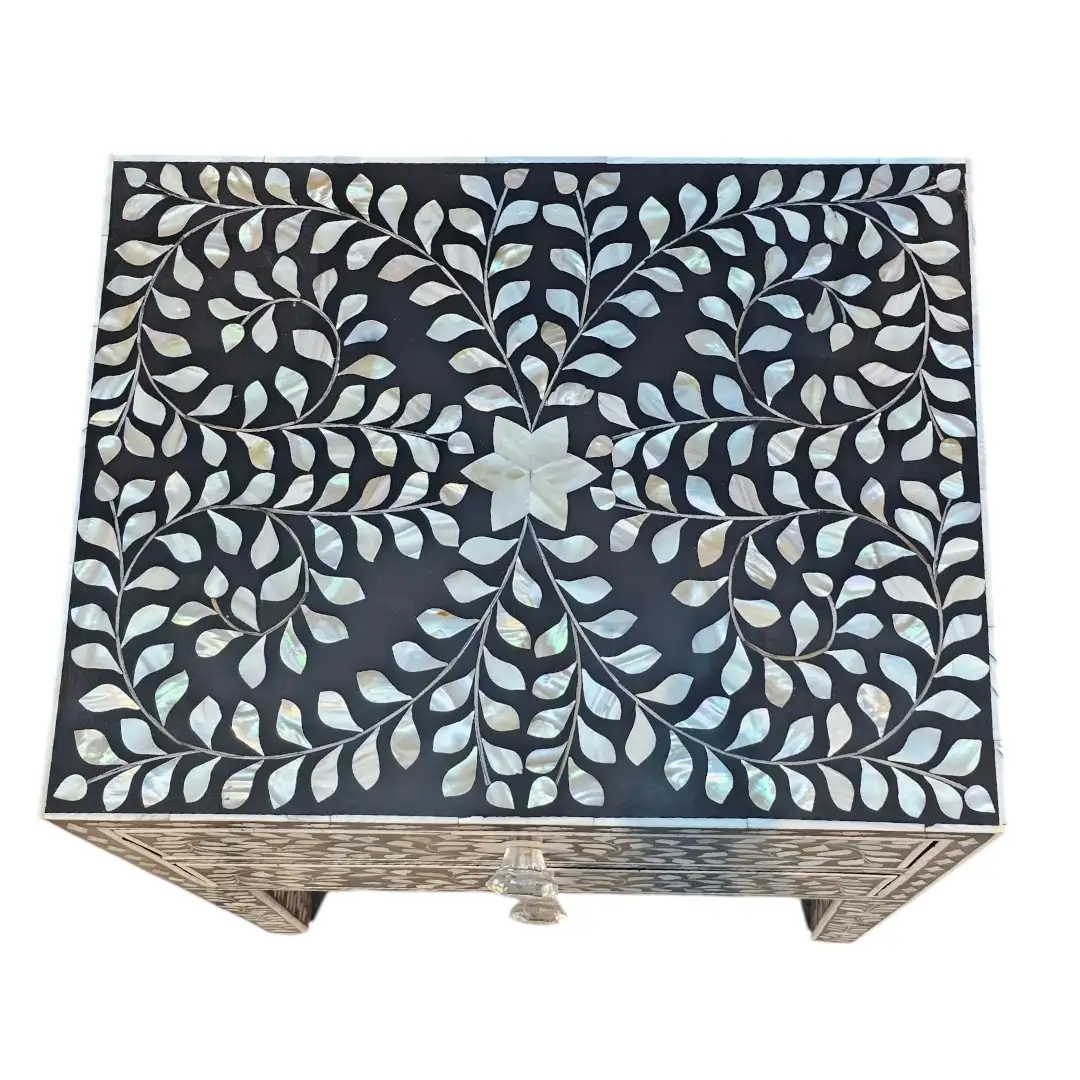 Noor Floral Inlay Side Table