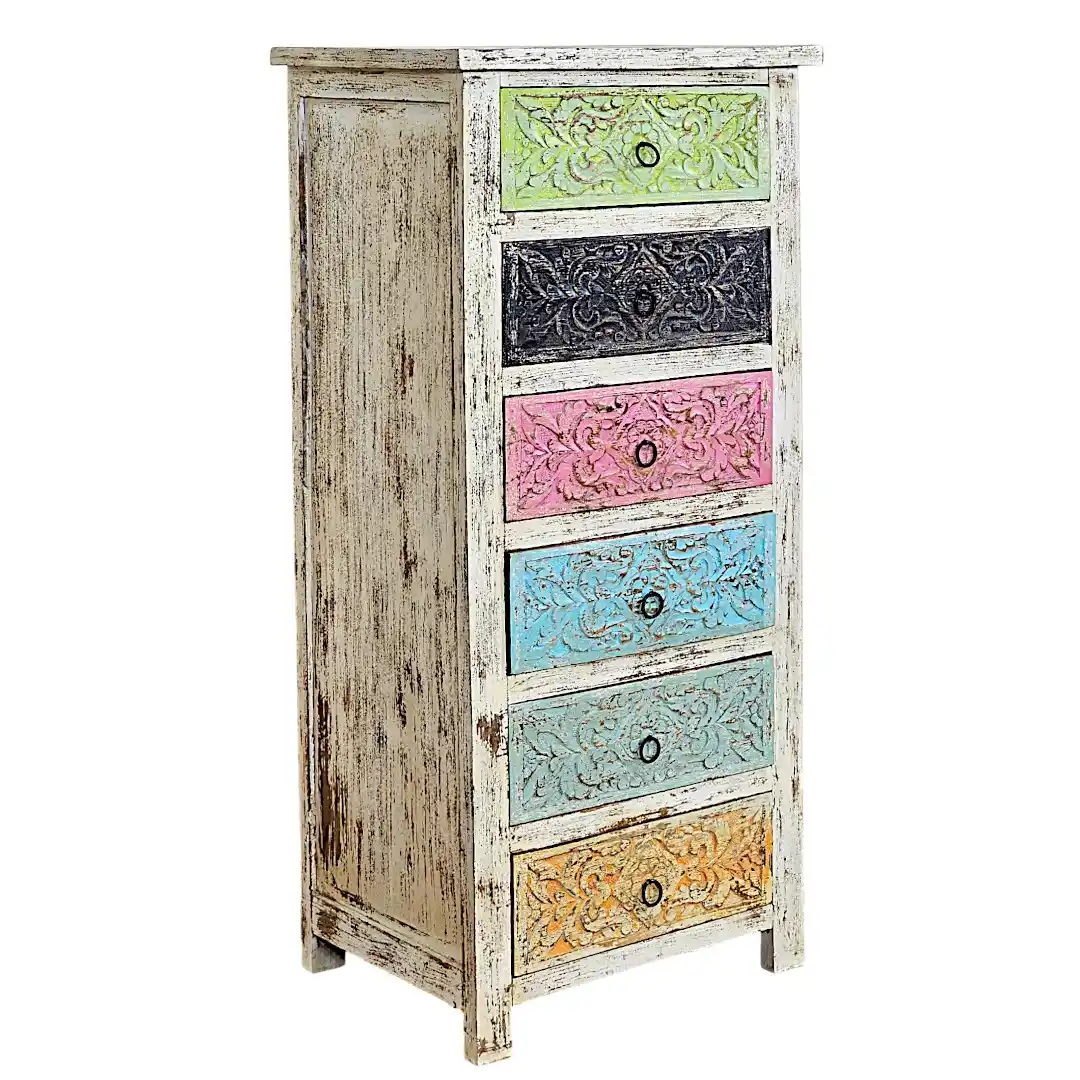 The Shekhawati Polychrome Highboy Chest
