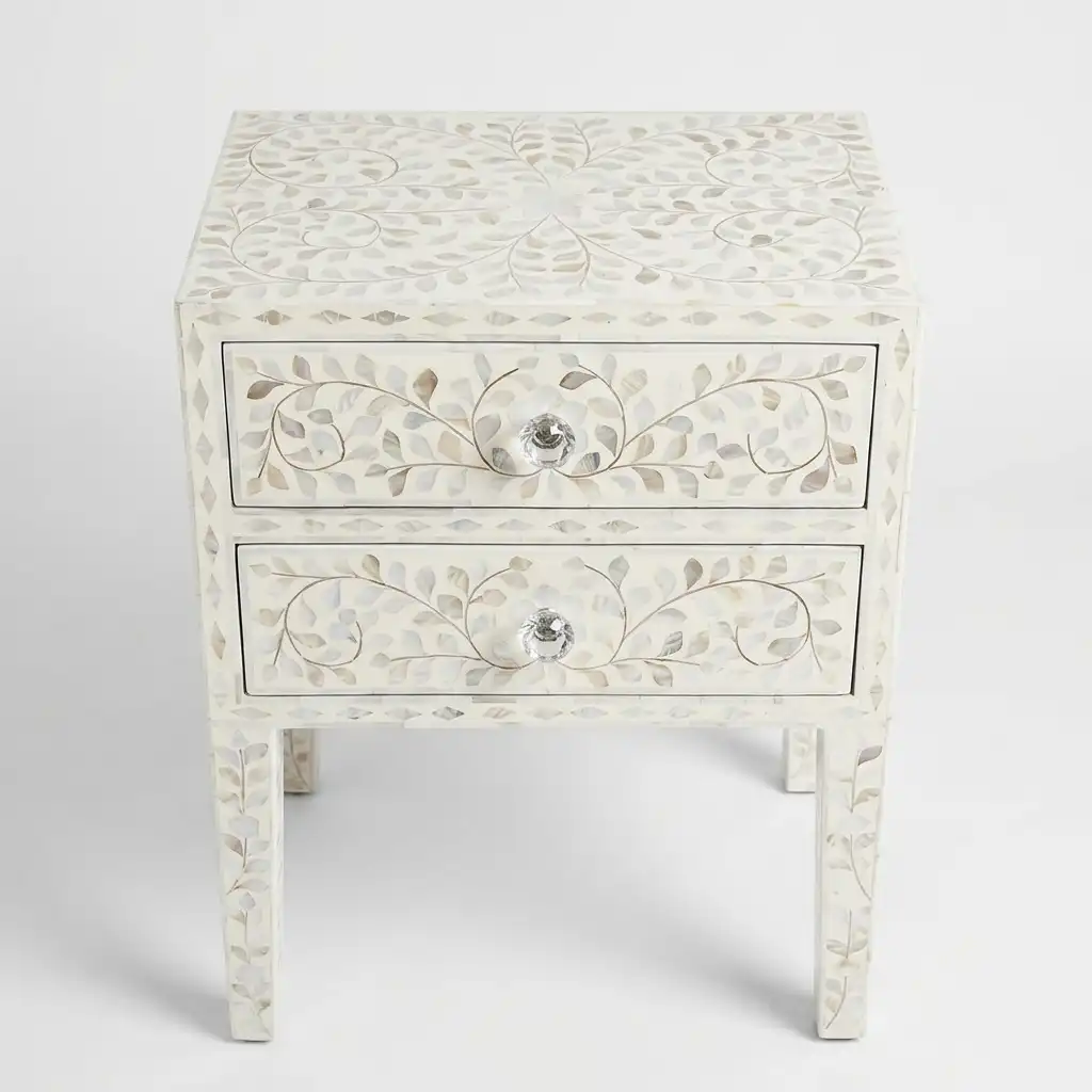 Noor Floral Inlay Side Table