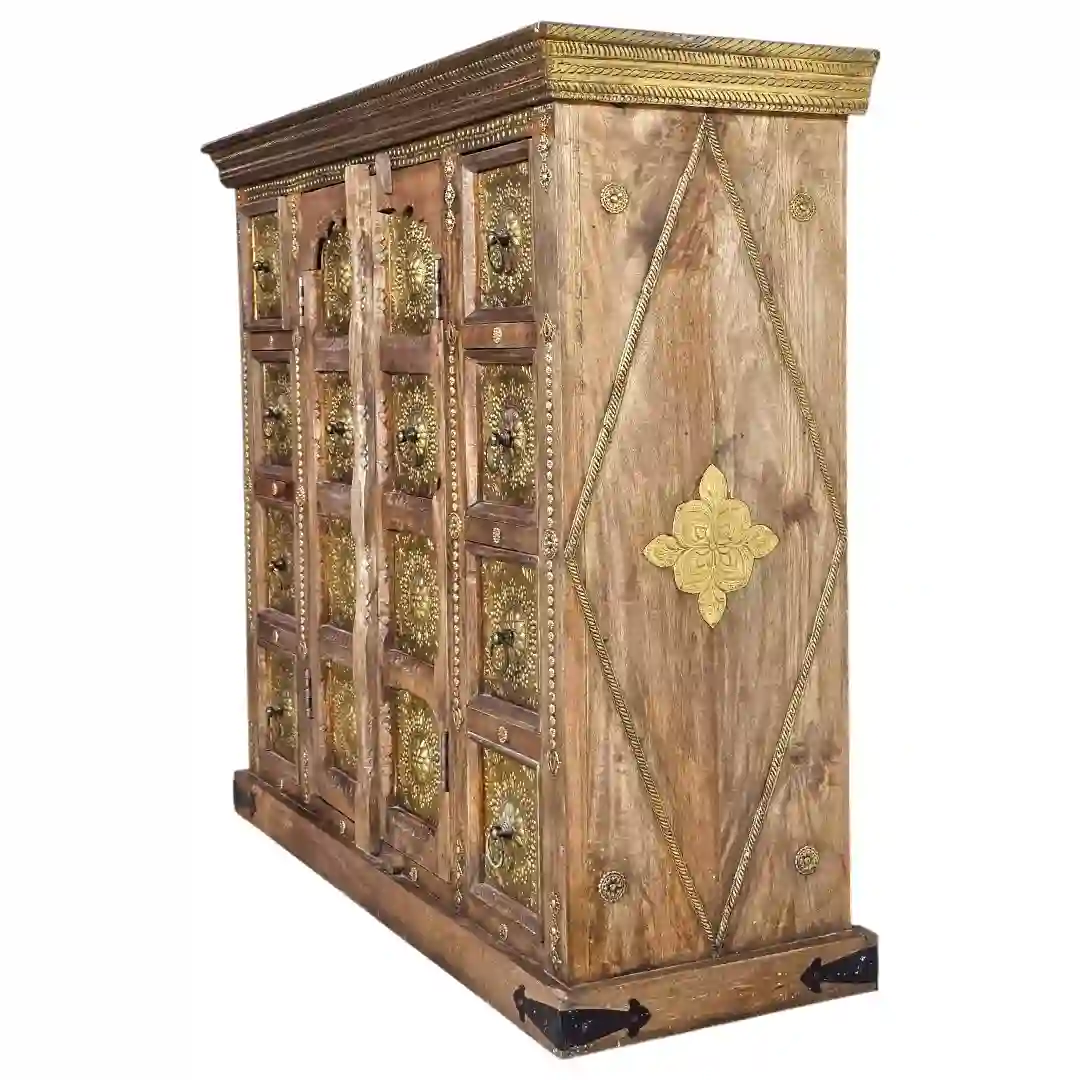 The Anarkali Brass & Rosewood Credenza