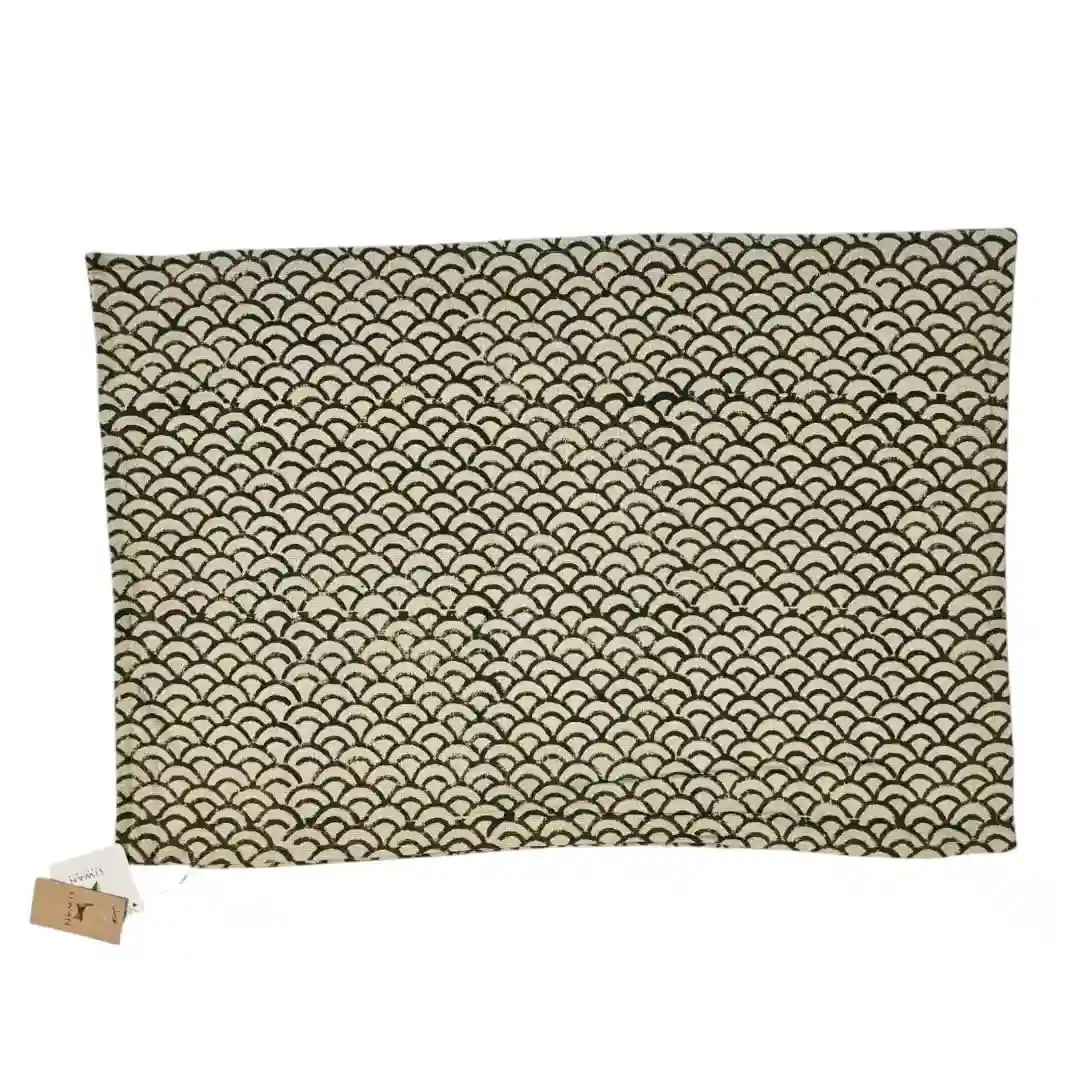 The "Ariya Wave" Hand-Blocked Cotton Cushion