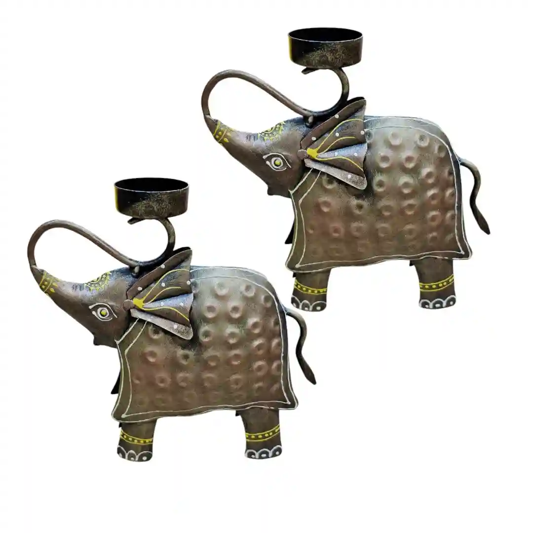 The Gajendra-Saray Rustic Candle Holder Set