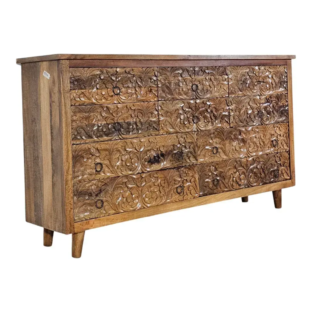 Majestic Mashrabiya: 10-Drawer Floral Chest