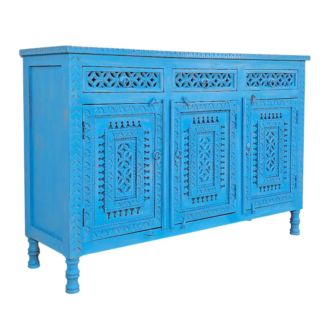 Nadir-Kala Indo-Persian Carved Sideboard