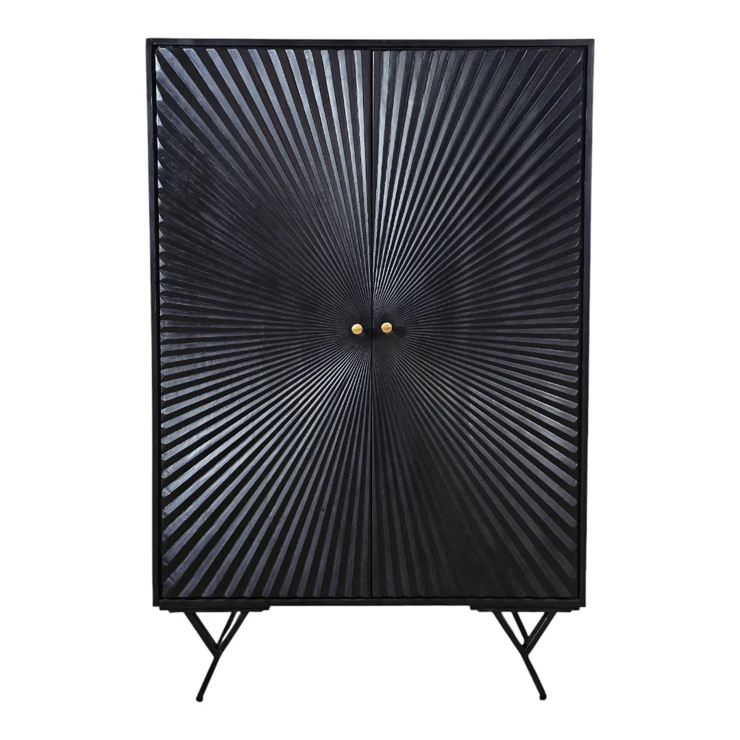 Black Sunbeam Textured Cabinet