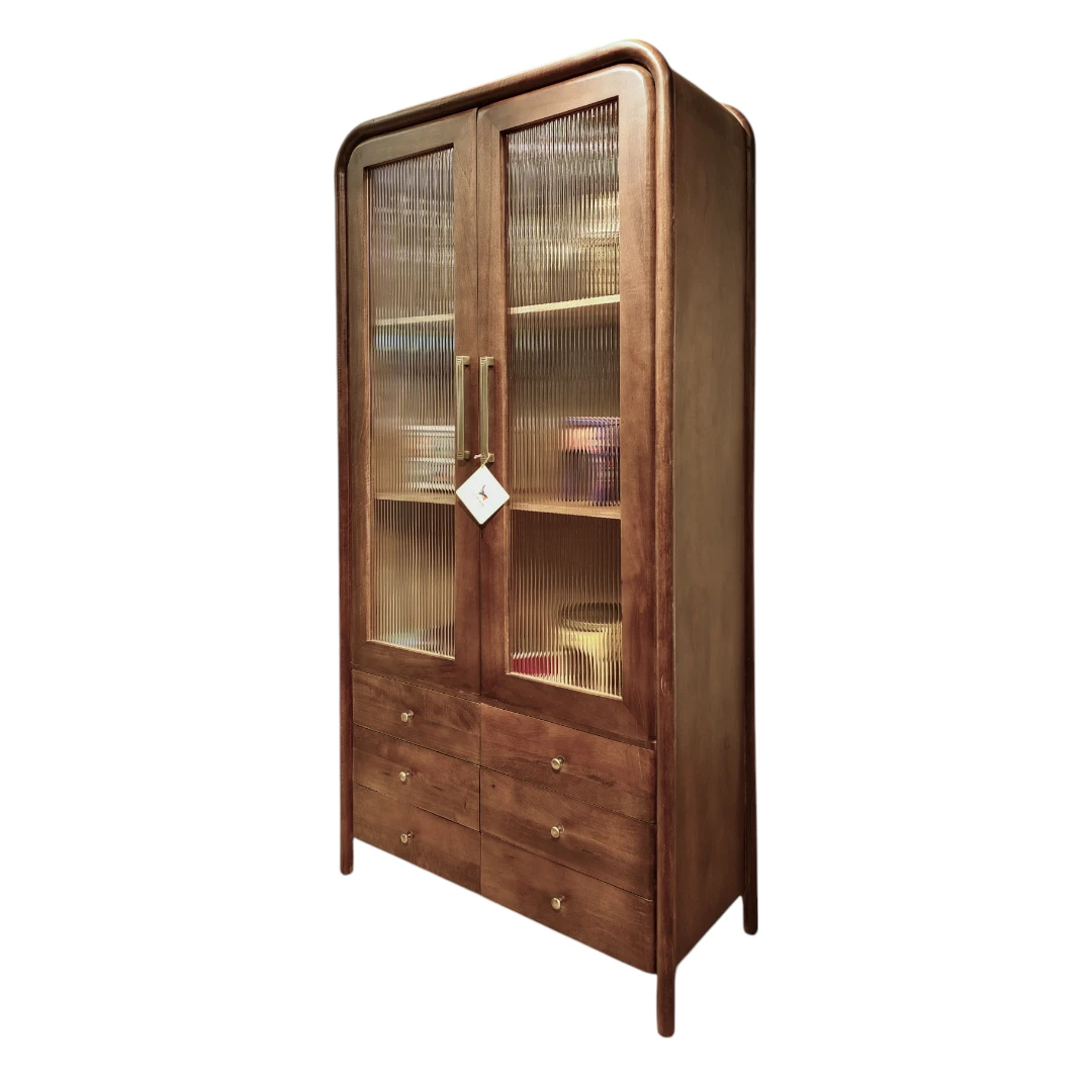 Enduring Charm Fluted Display & Drawer Cabinet