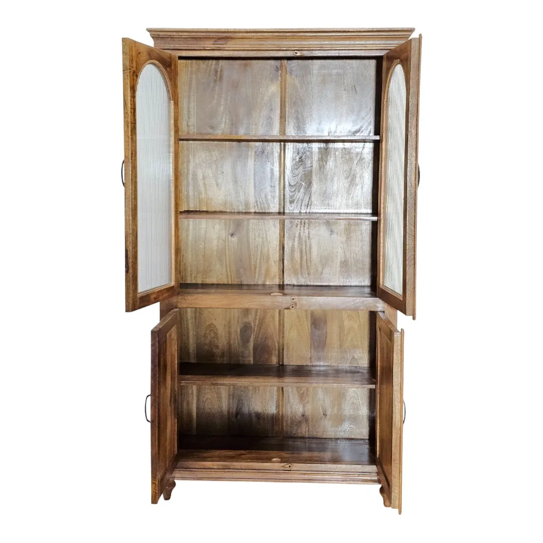 Al-Andalus Arched Placard avec glass et bois Cabinet