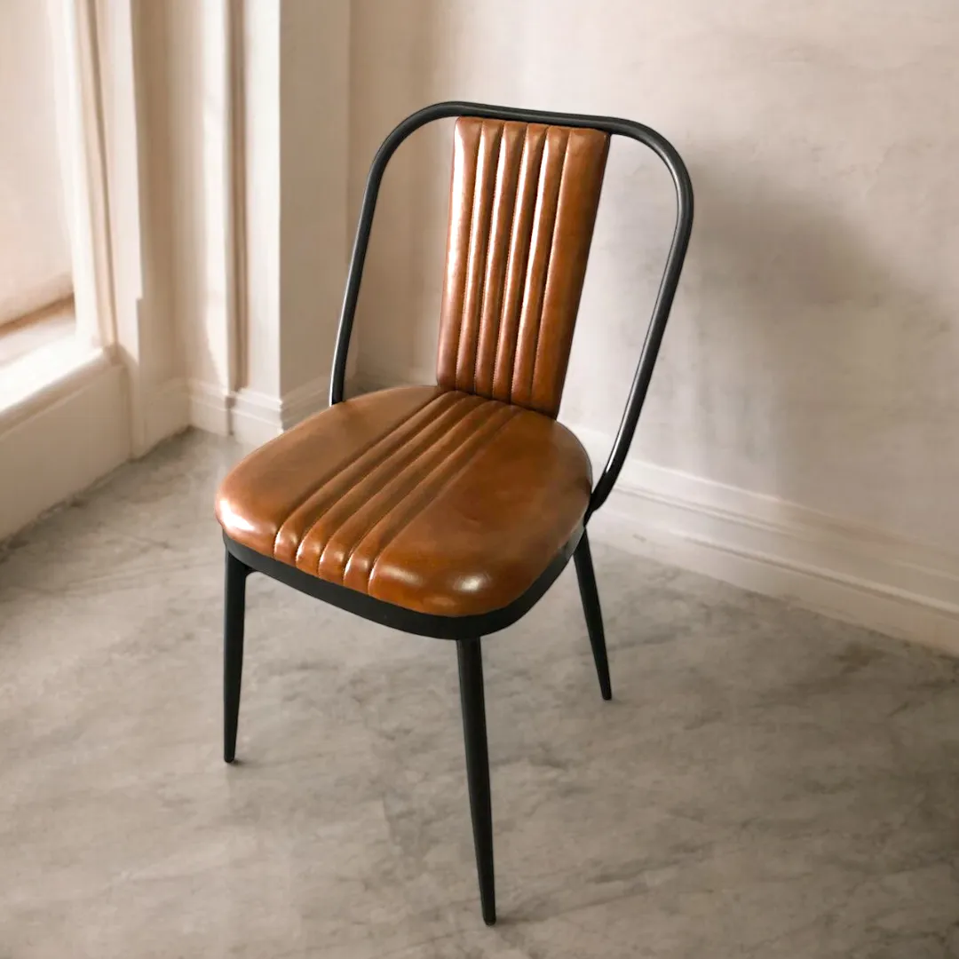 The 'Cozy Bistro' Leather Dining Chair