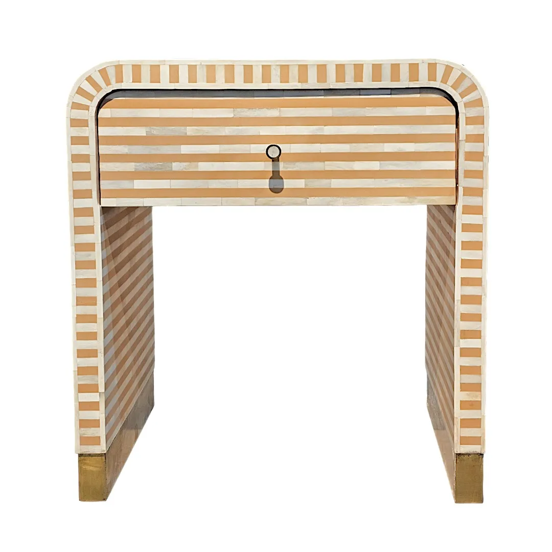 Striped Bedside Drawer | طاولة جانبية مخططة