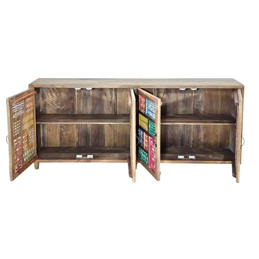 The Zarina Polychrome Jali Sideboard