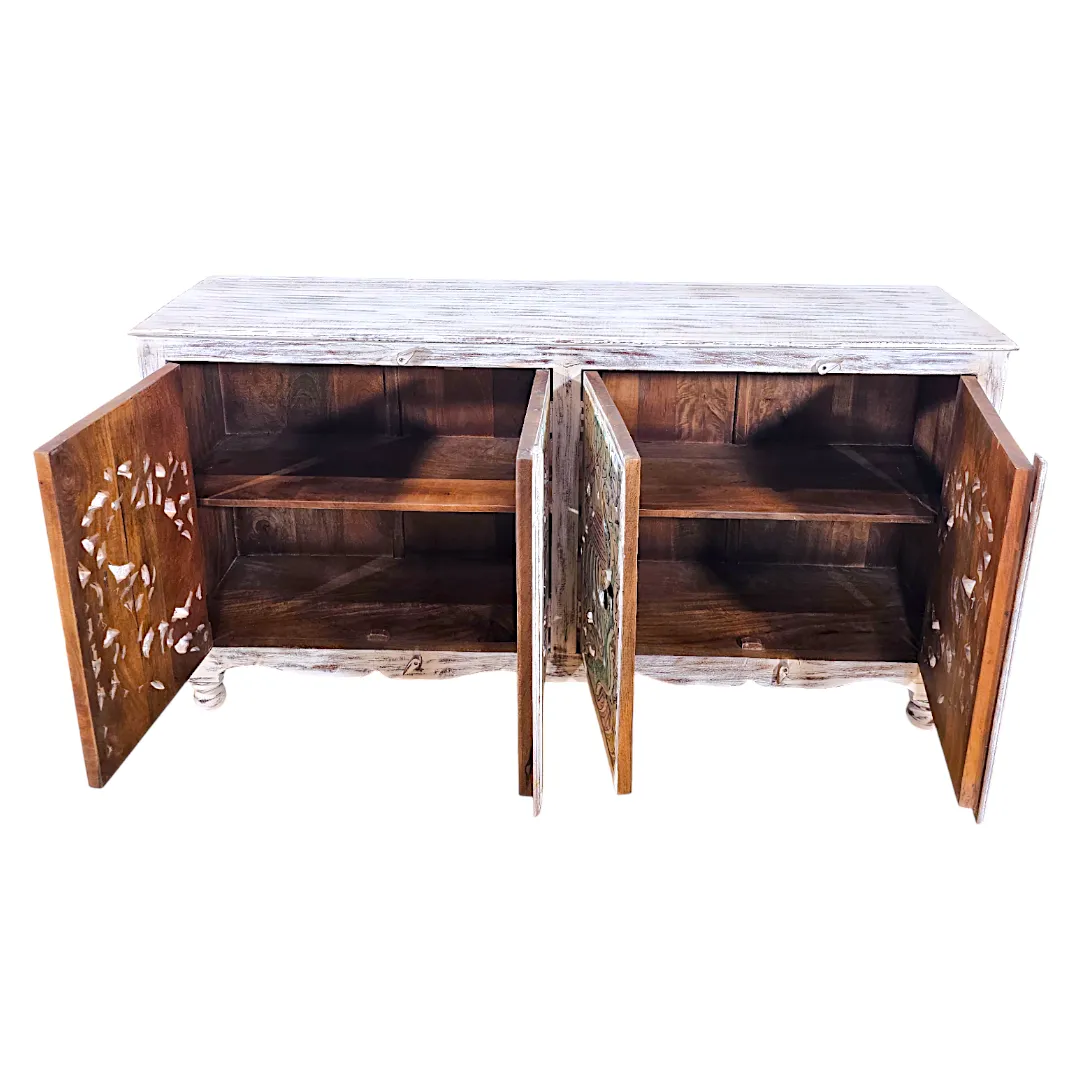 Peacock Garden Carved Buffet