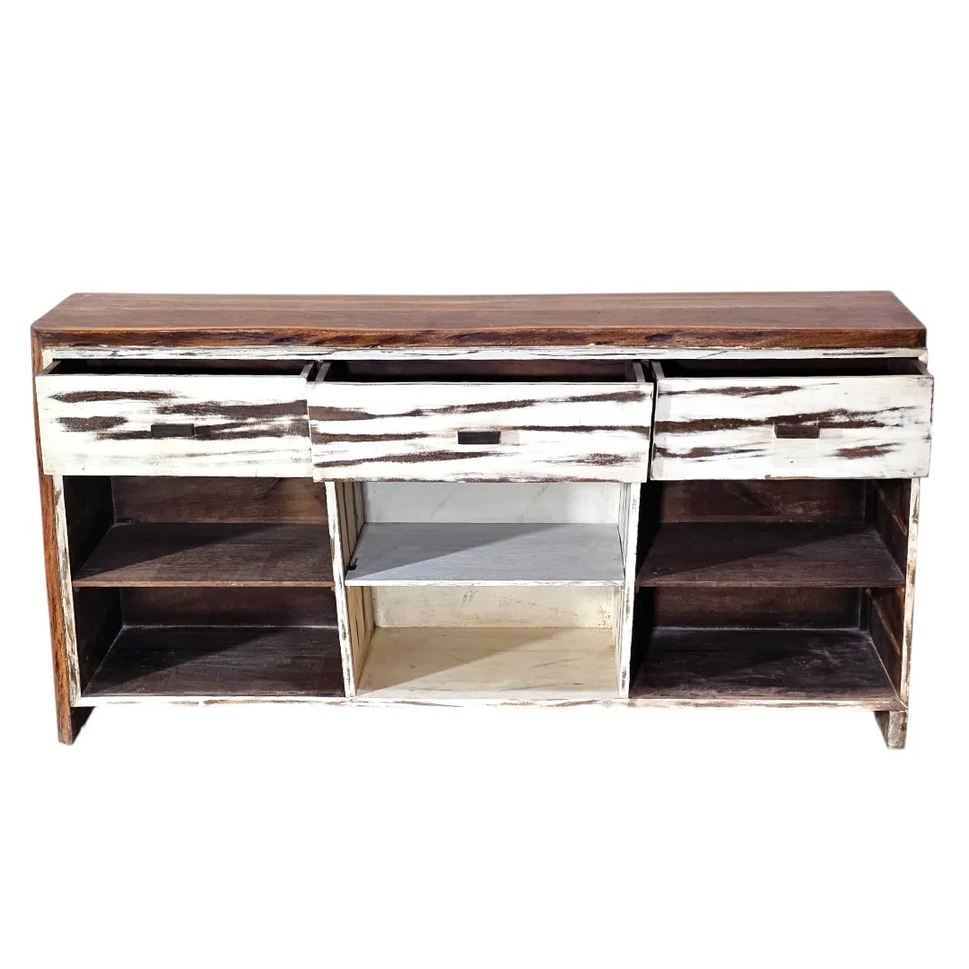 The Kythnos Weathered Solid Acacia Credenza
