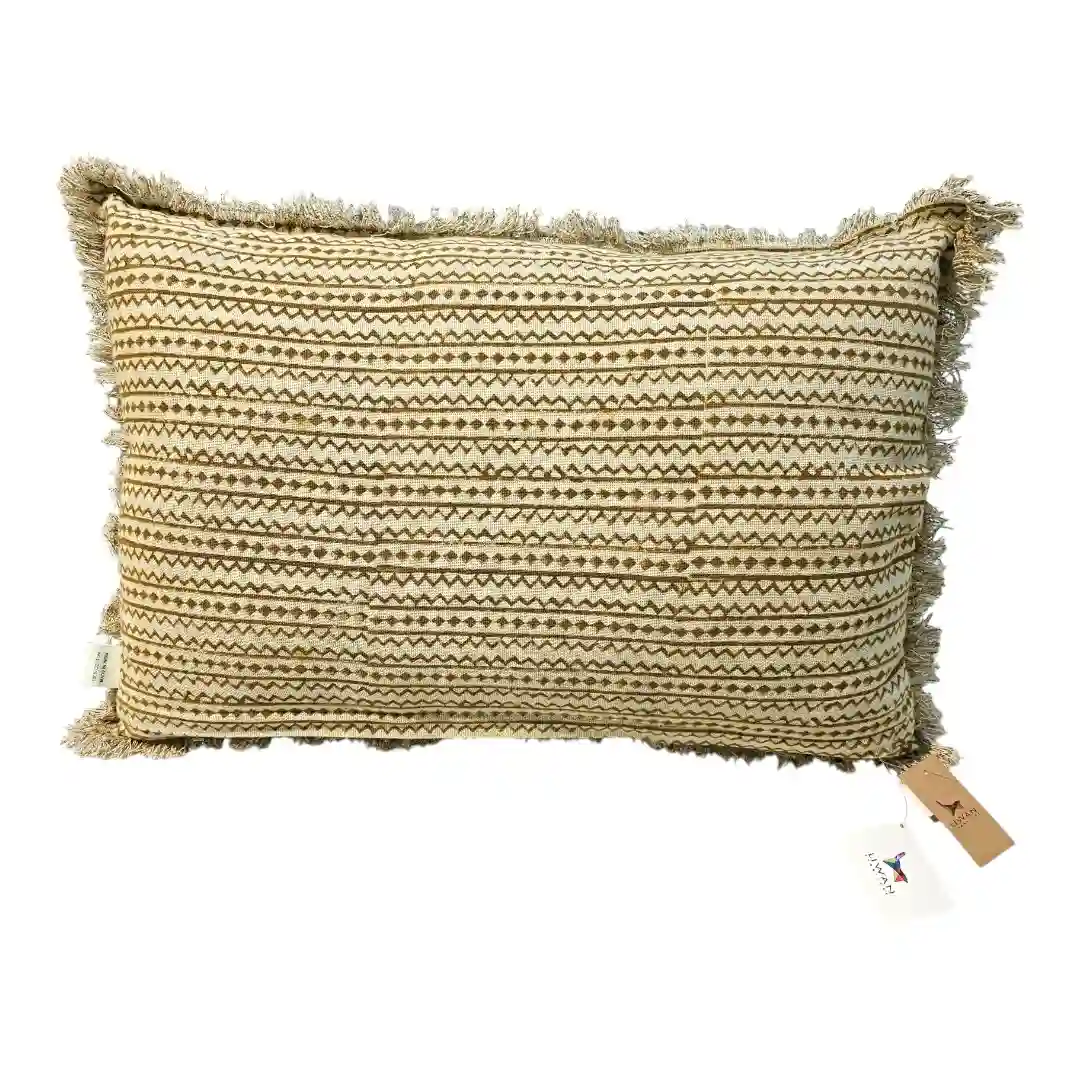 The Indus Valley Hand-Blocked Lumbar Cushion Cover