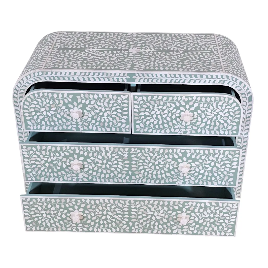 Al-Amira Floral Bone & Brass Inlay Chest