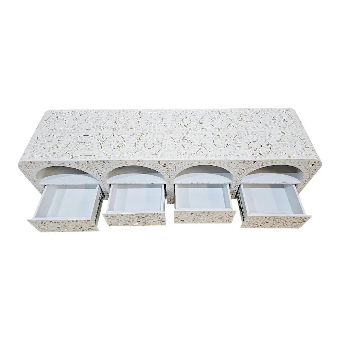 THE "SADAFA" ARCUATED PEARL TV SIDEBOARD