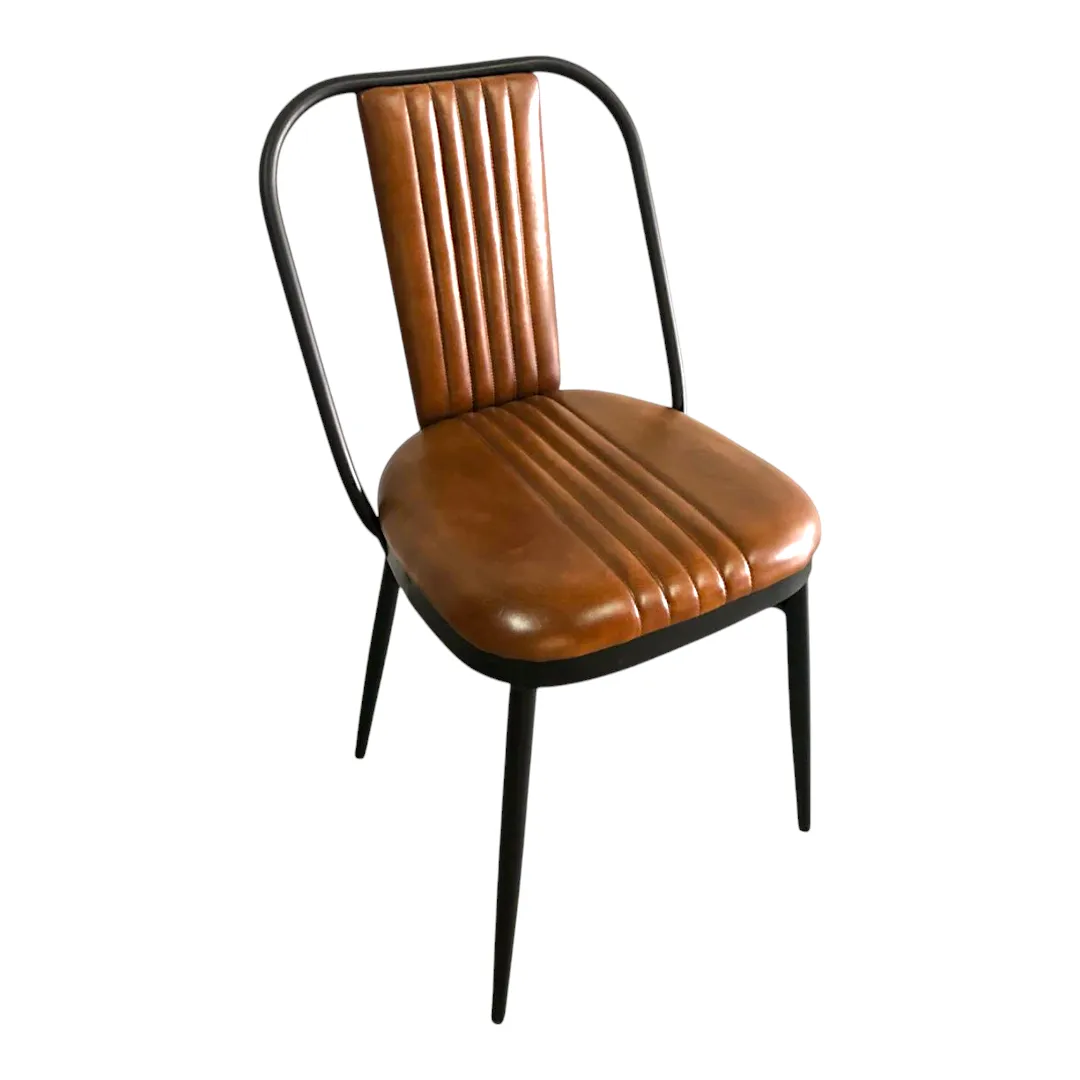 The 'Cozy Bistro' Leather Dining Chair