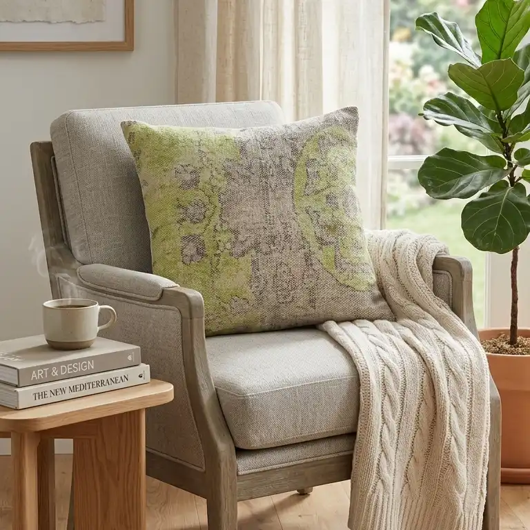 The "Aethel Vintage" Distressed Cotton Pillow