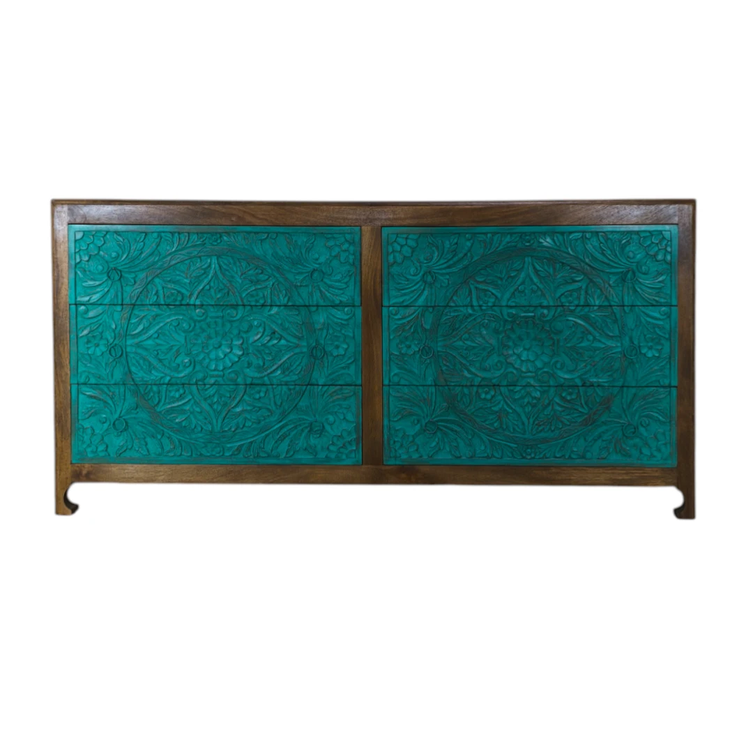 Verdant Bloom Artisan Credenza
