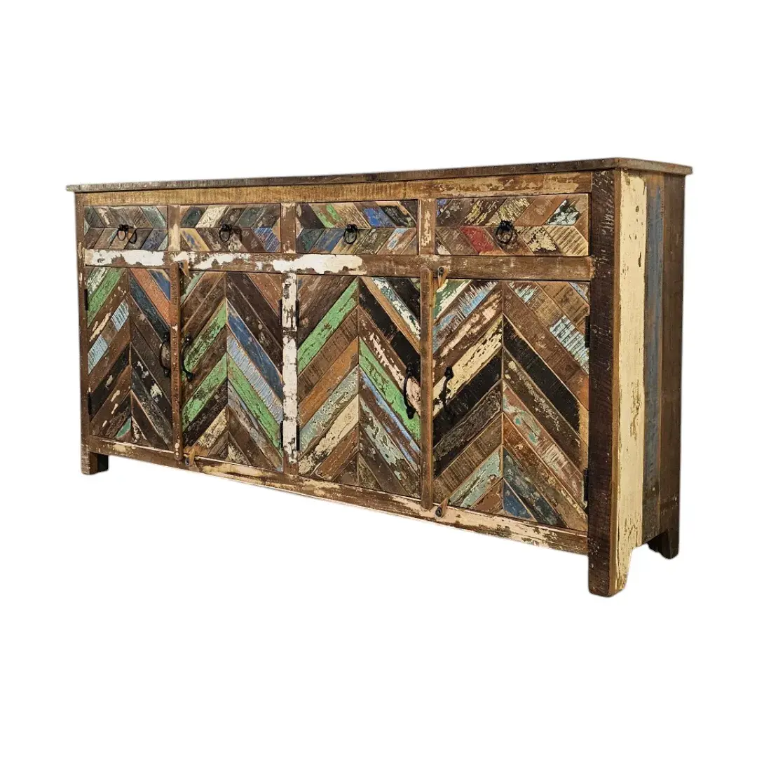 Heritage Mariner Chevron Reclaimed Wood Sideboard
