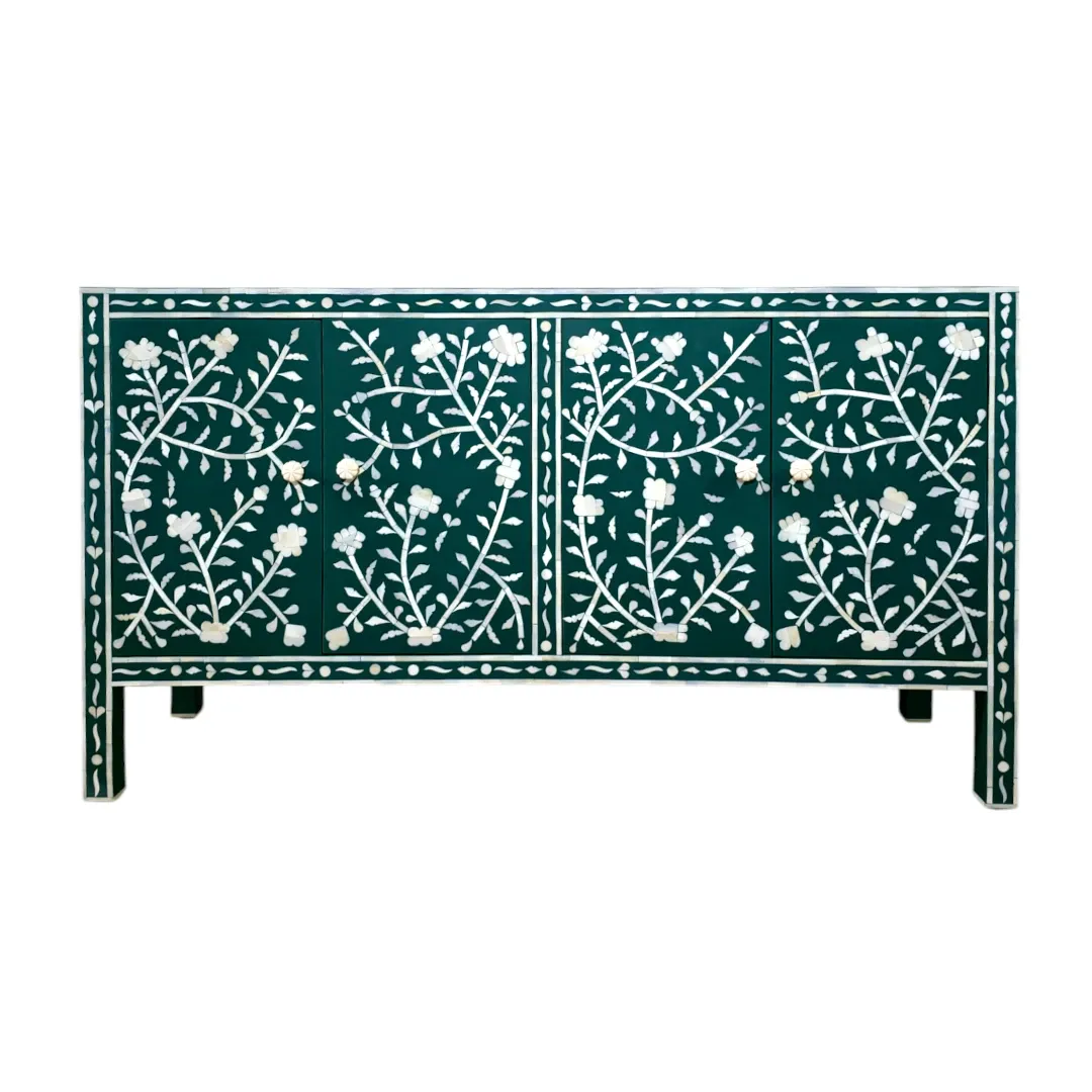 Jameela Floral Inlay 4-Door Sideboard