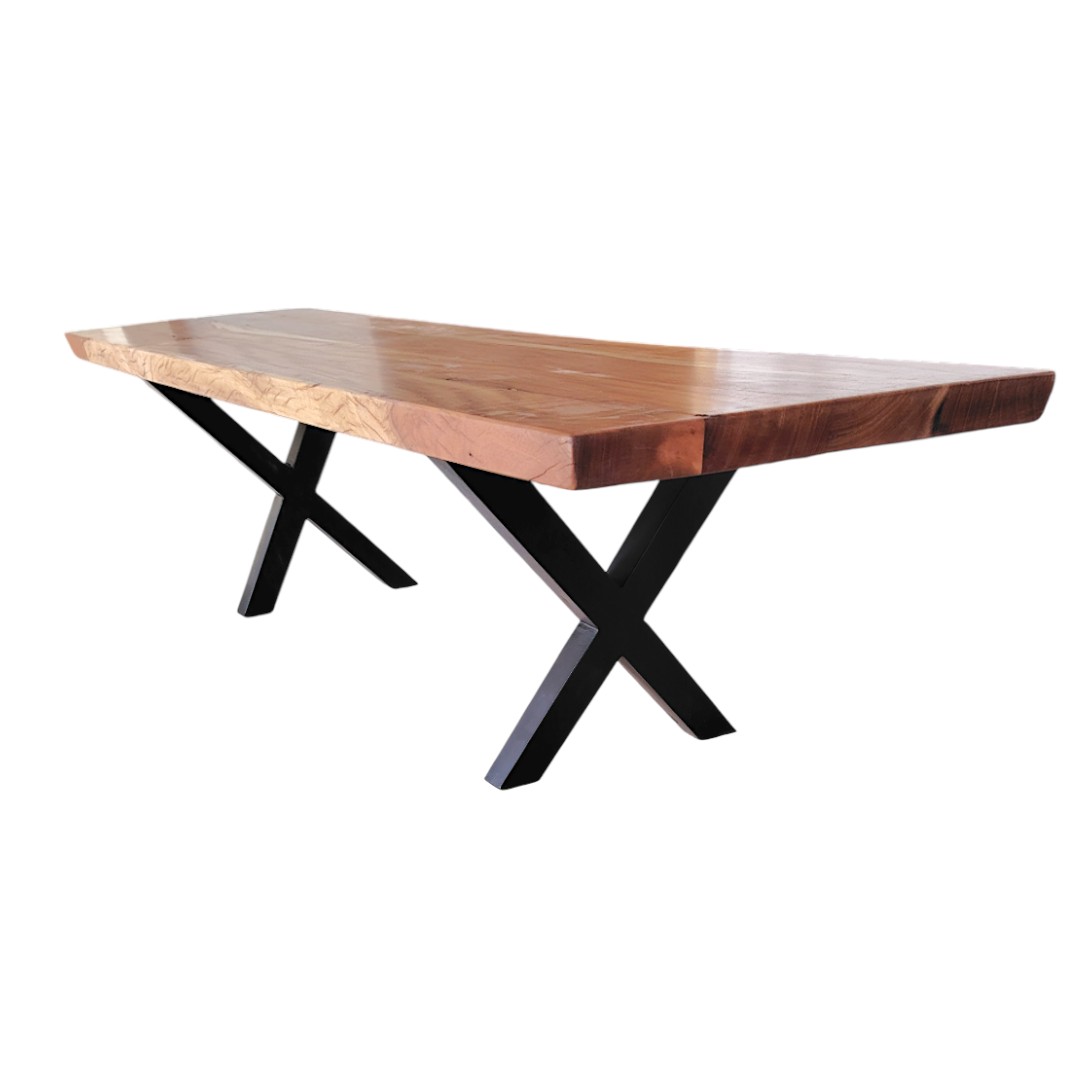 Nature's Edge Wooden Bench with Metal Base