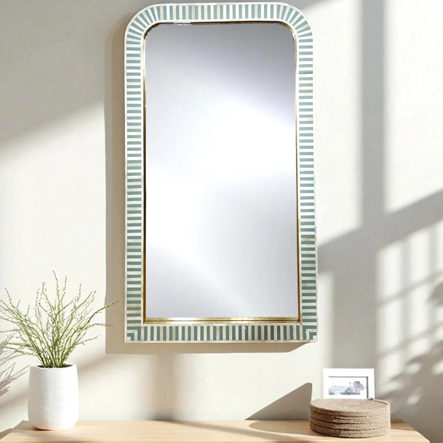 Stripey Charm Inlay Mirror