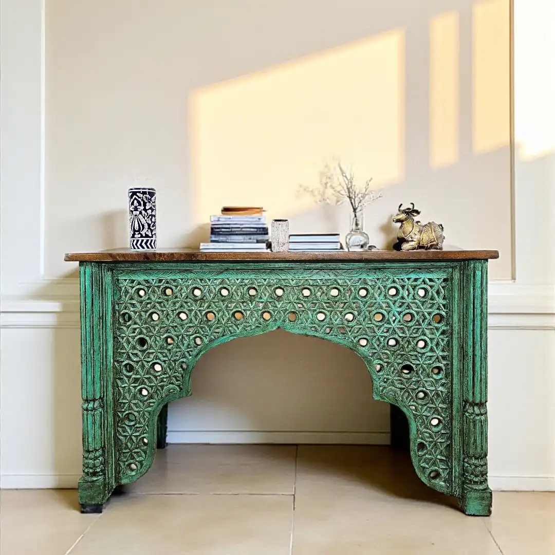 Zoya Carved Accent Table