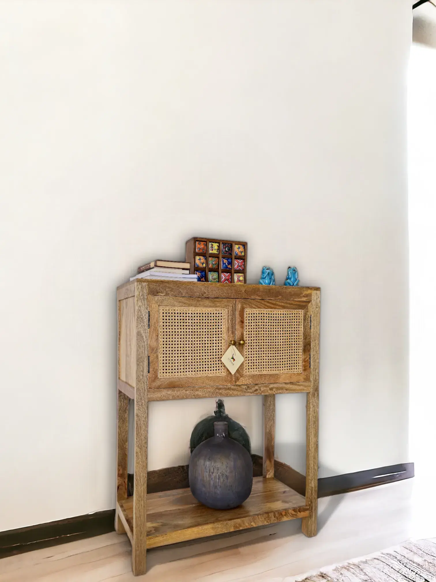 RATTAN CONSOLE TABLE