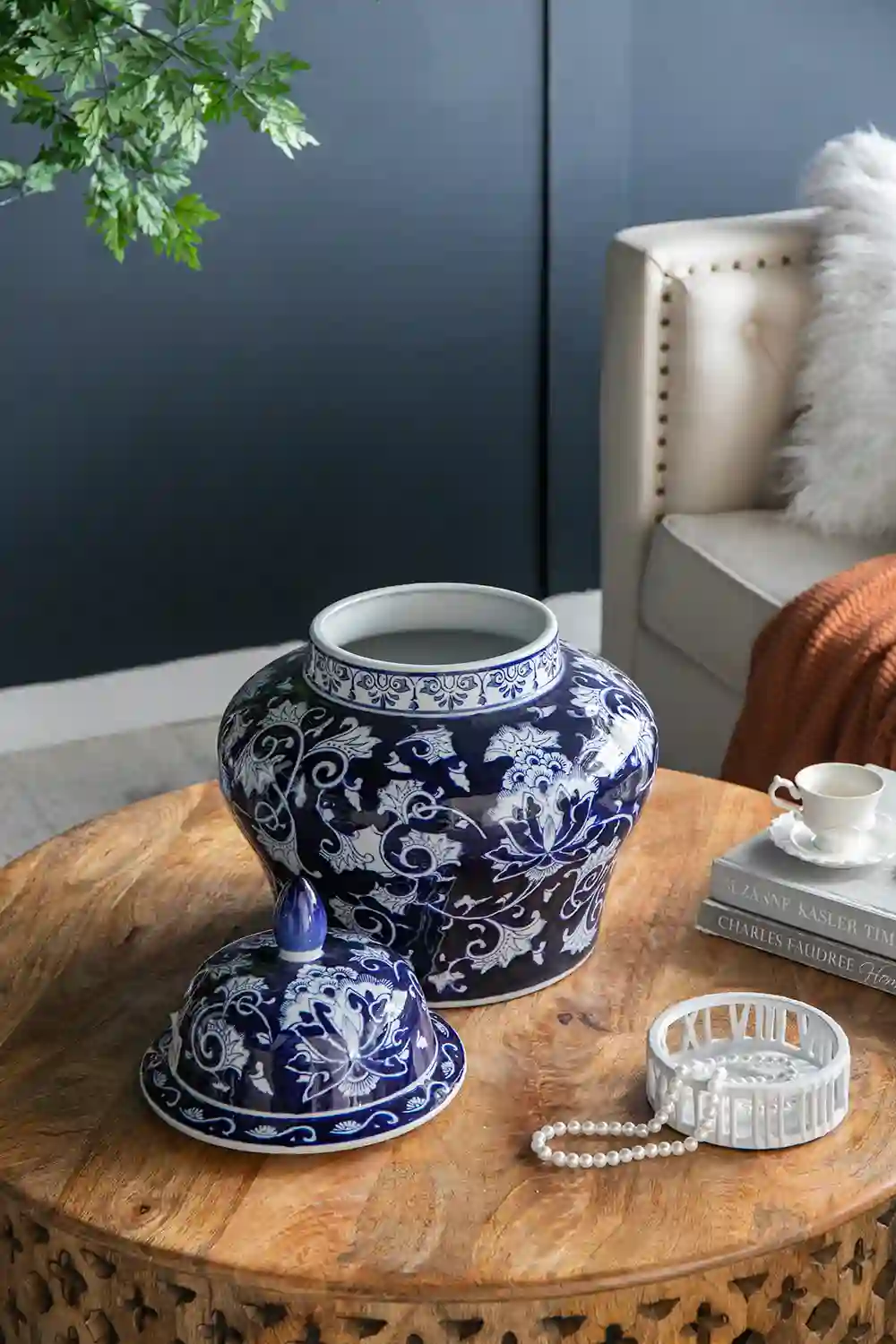 Qinghuacihui Ceramic Ginger Jar Canister