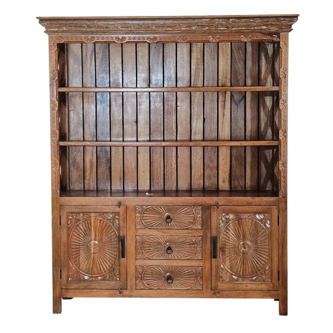 Al-Amal Carved Wood Bookcase & Display Cabinet