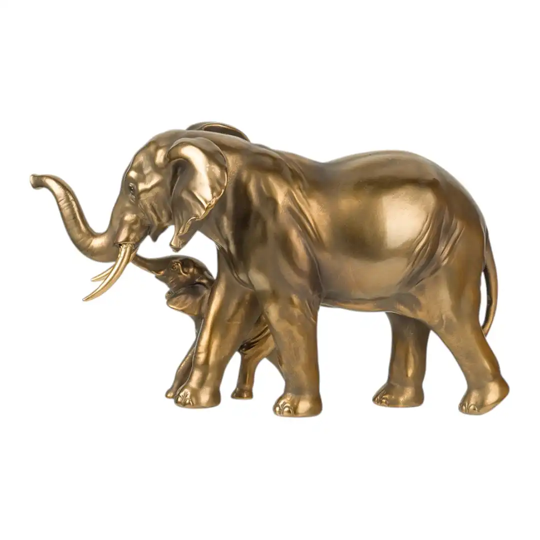 Cast Bronze Elephant & Calf