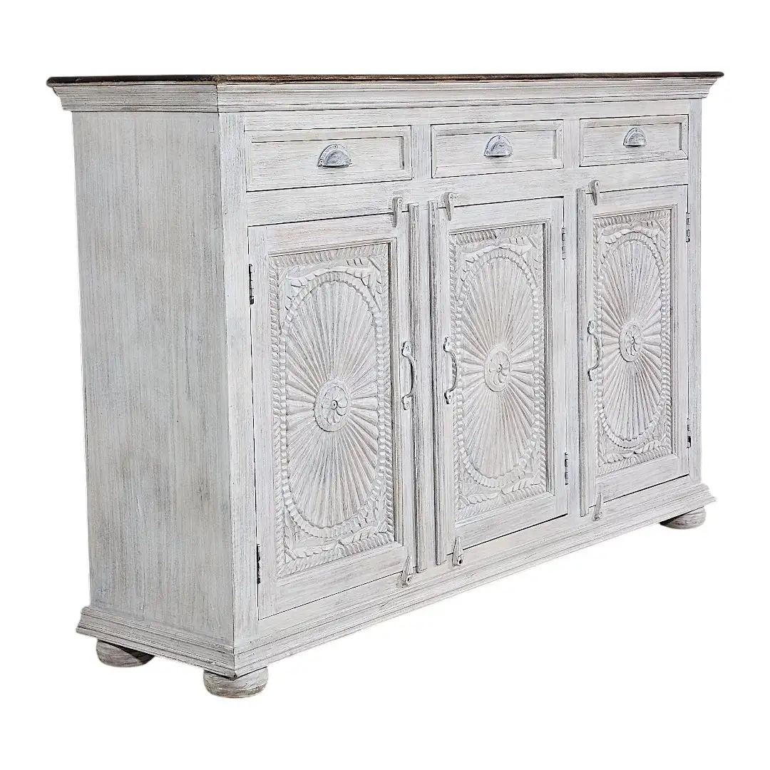 Heritage Medallion Solid Mango Buffet (Mueble de Lujo)