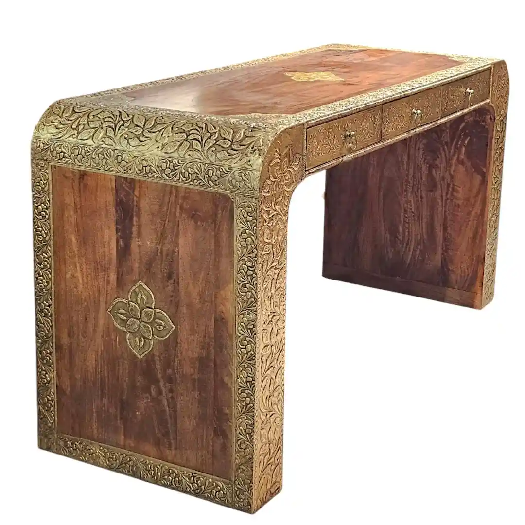 Marigold Rosewood & Brass Detail Console