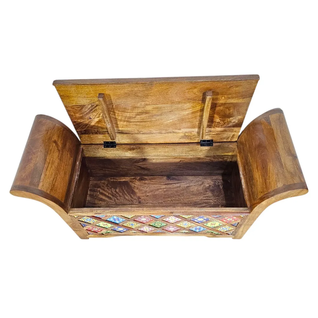 Qasr Al-Atlas Mango Wood & Azulejo Trunk (Malle d'Orient)
