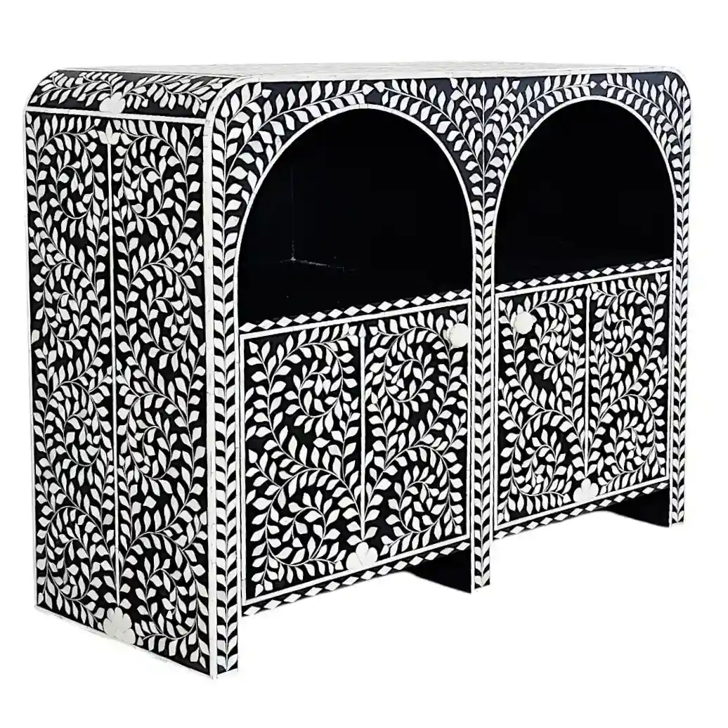 THE "IVORY JAL" ARCUATED BONE INLAY SIDEBOARD