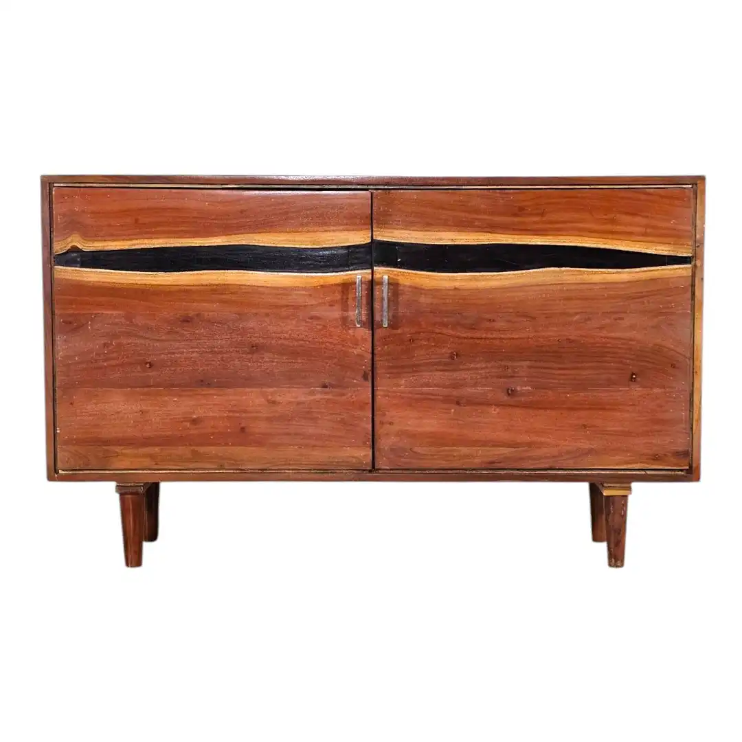 The Live Edge Acacia Media Sideboard / بوفيه ليف إيدج العصري من خشب الأكاسيا