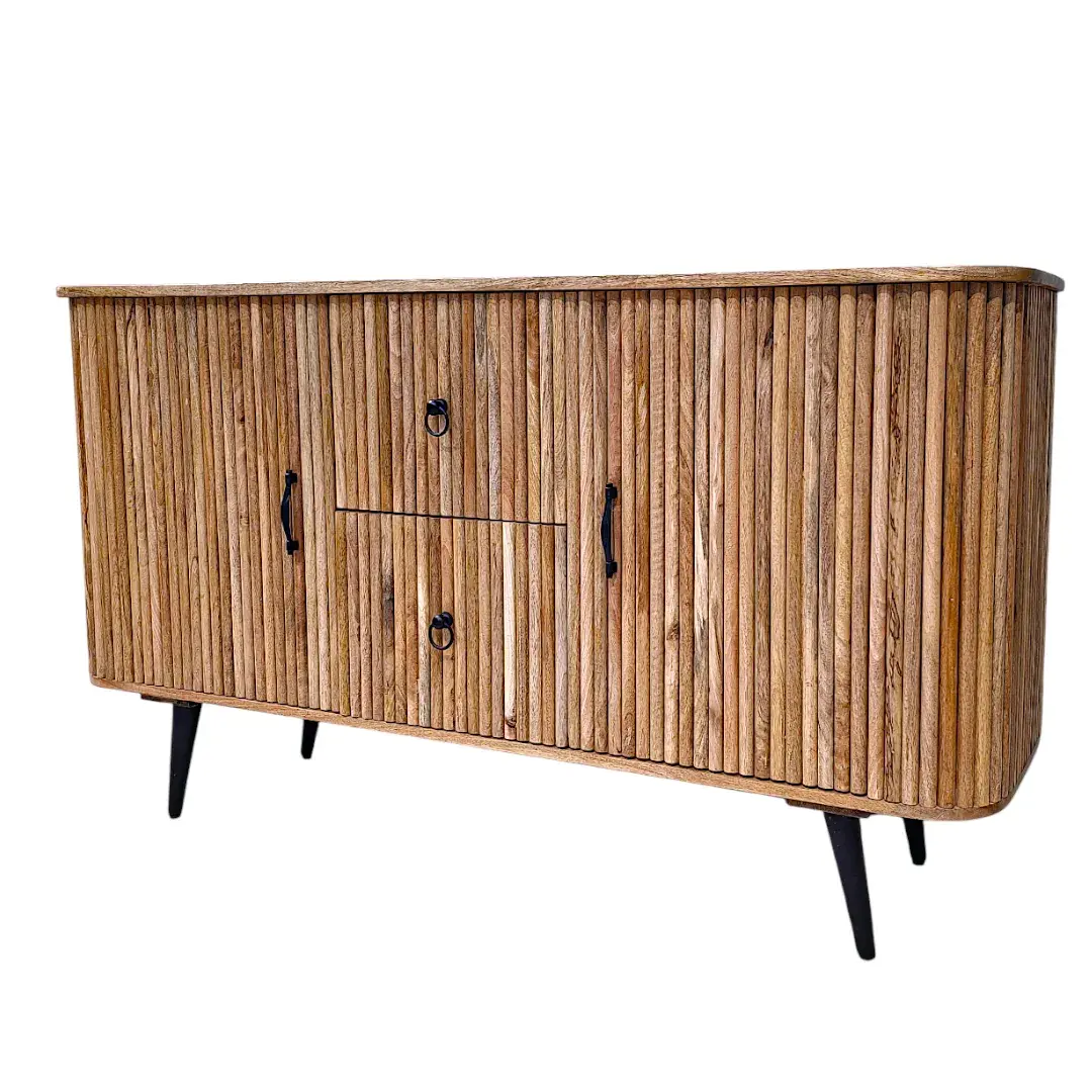 Natural Twisted Mango Wood Storage Sideboard