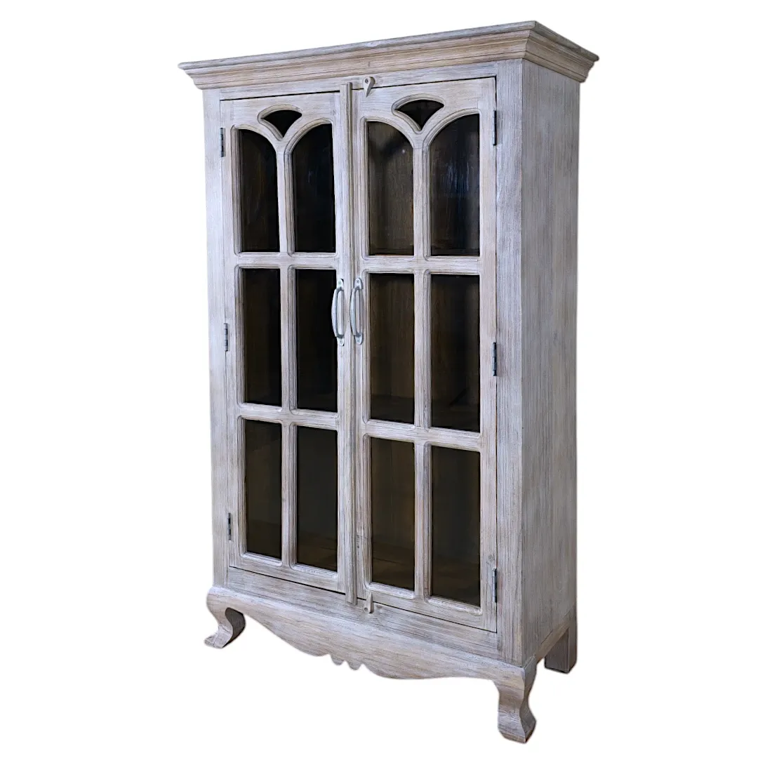 Rustic Gothic Glass Display Cabinet
