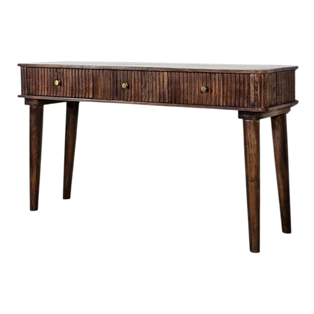 Ribbed Mango Wood Console