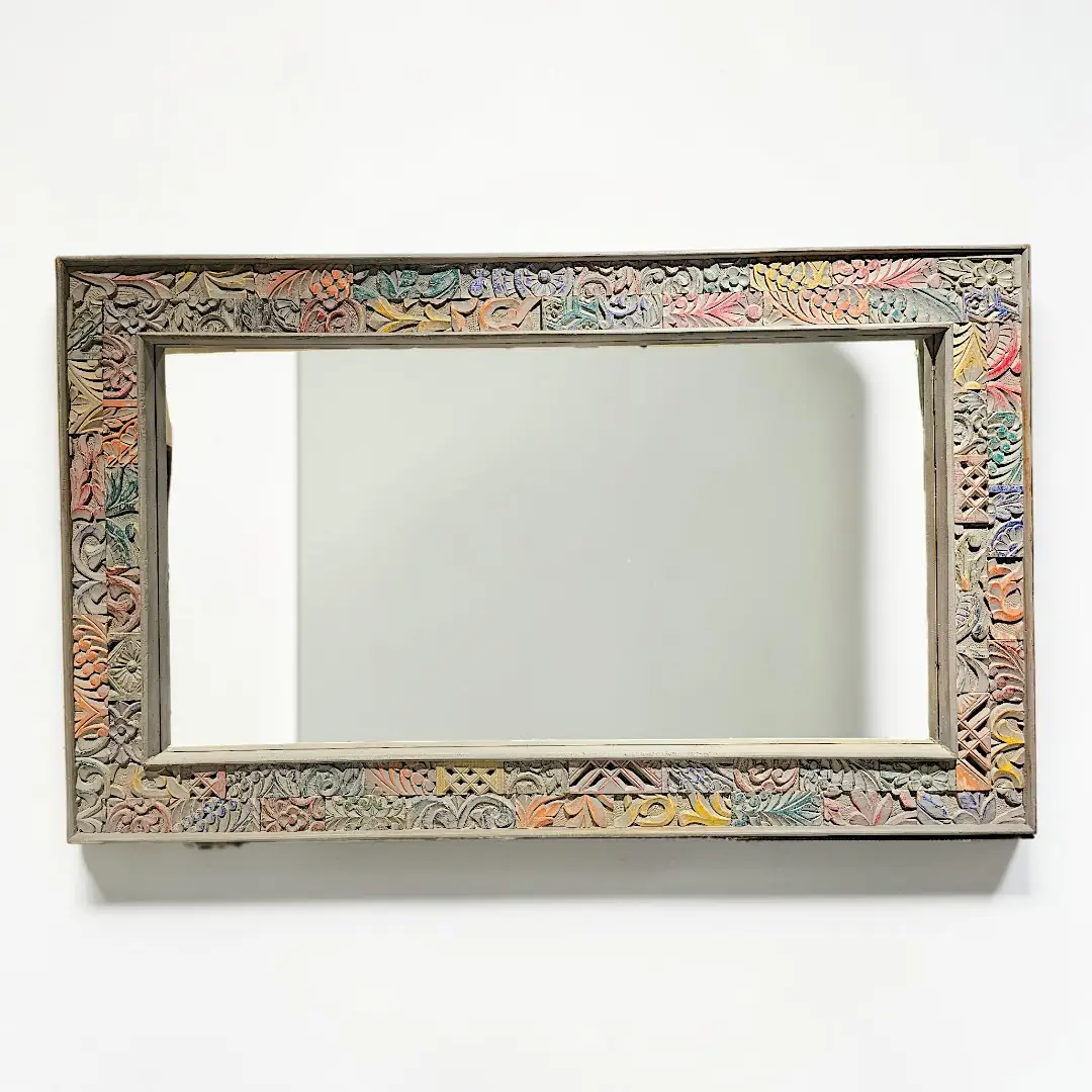 Al-Multazam Polychrome Hand-Carved Wall Mirror