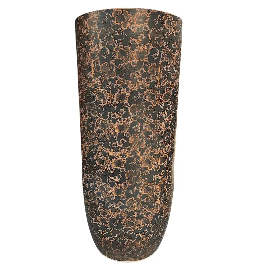 The Azura Antiqued Copper Floor Vase
