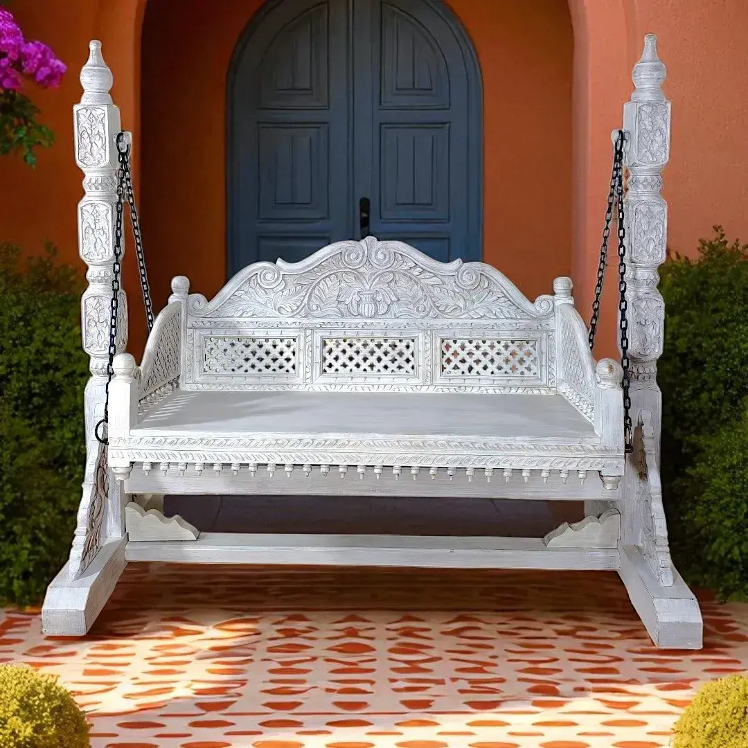 Heritage White Wooden Swing