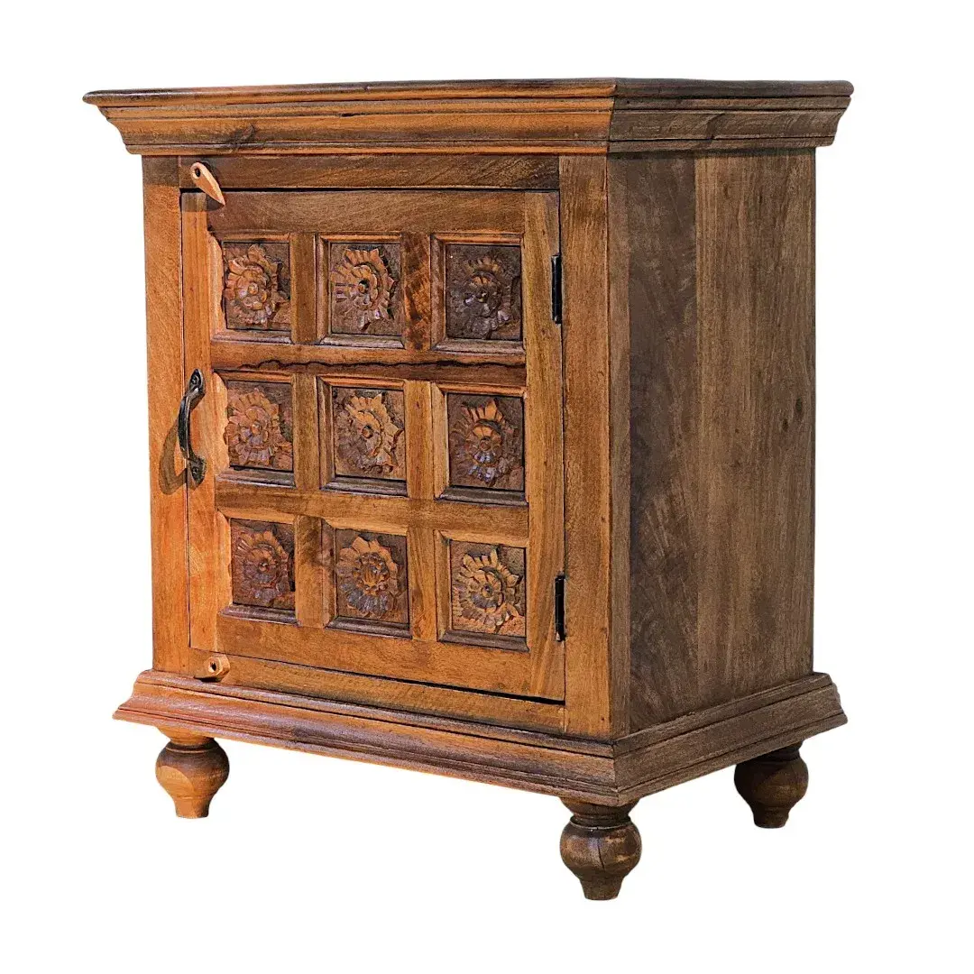 Siddha Hand-Carved Nightstand