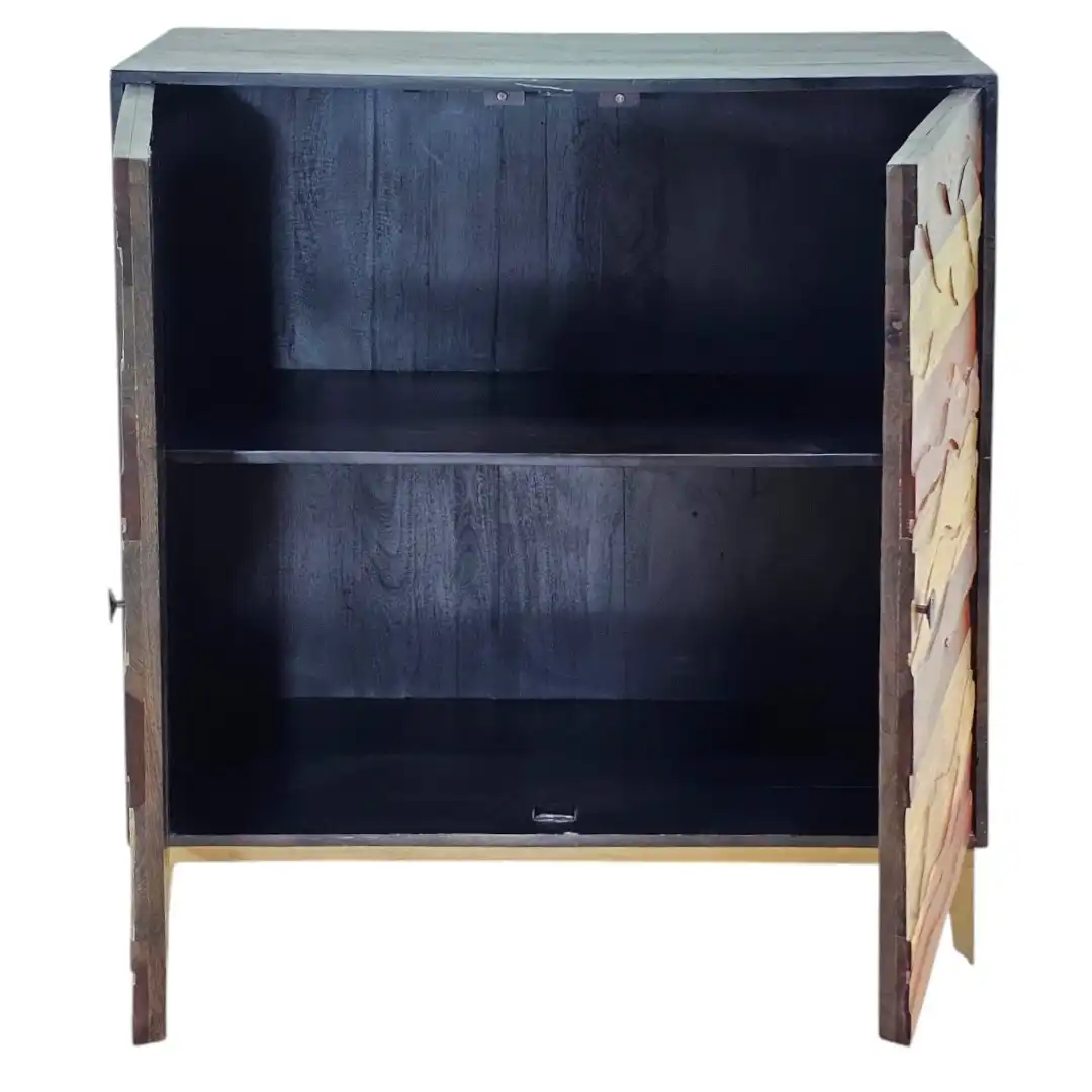 The Cubic Parquet Solid Acacia Accent Cabinet / خزانة مكعبات الخشبية الصغيرة من الأكاسيا