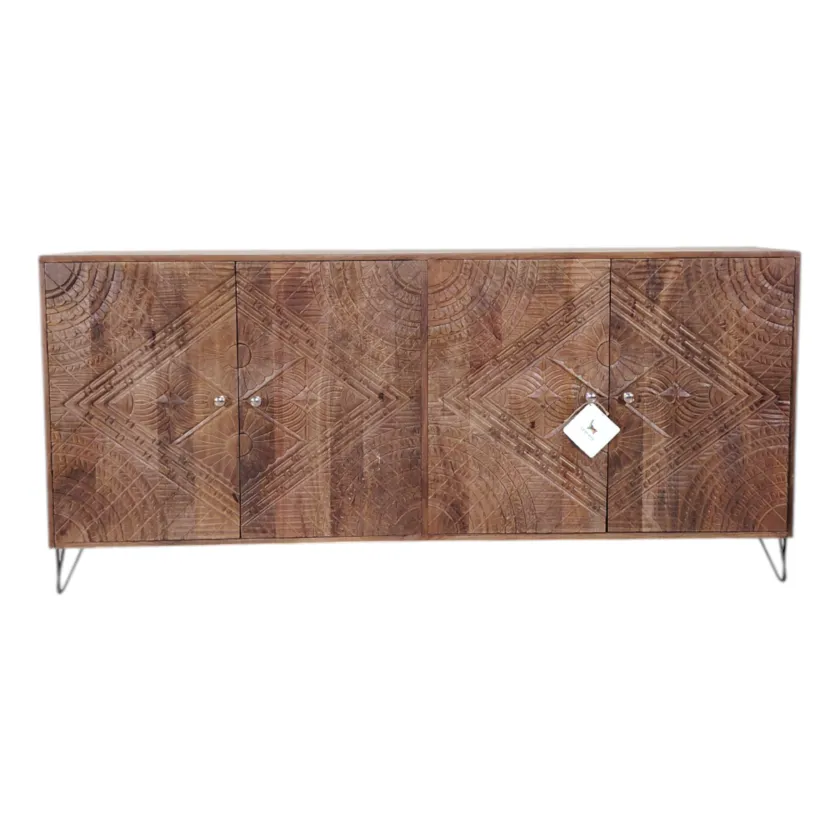 Carved Geometric Sideboard